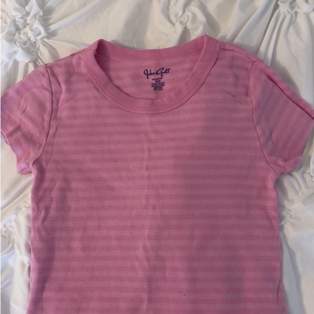 Brandy Melville Pink Striped Short Sleeve Tee
